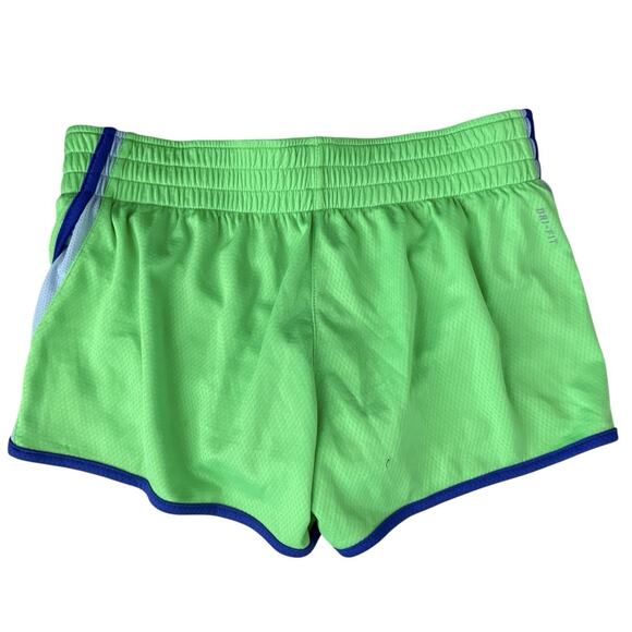 Nike Dri-FIT Women's Running Shorts M Medium Green Blue Trim Lined Inner Pocket - Picture 7 of 12